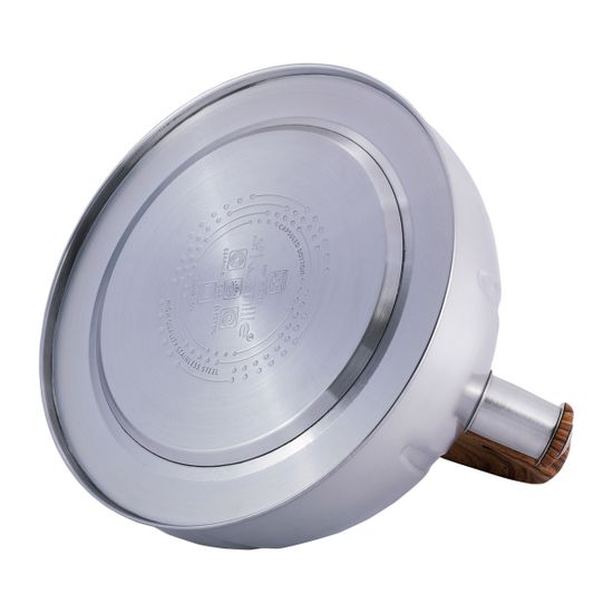 Чайник 5 л. из нержавеющей стали со свистком Kamille KM-0698 и коричневой бакелитовой ручкой