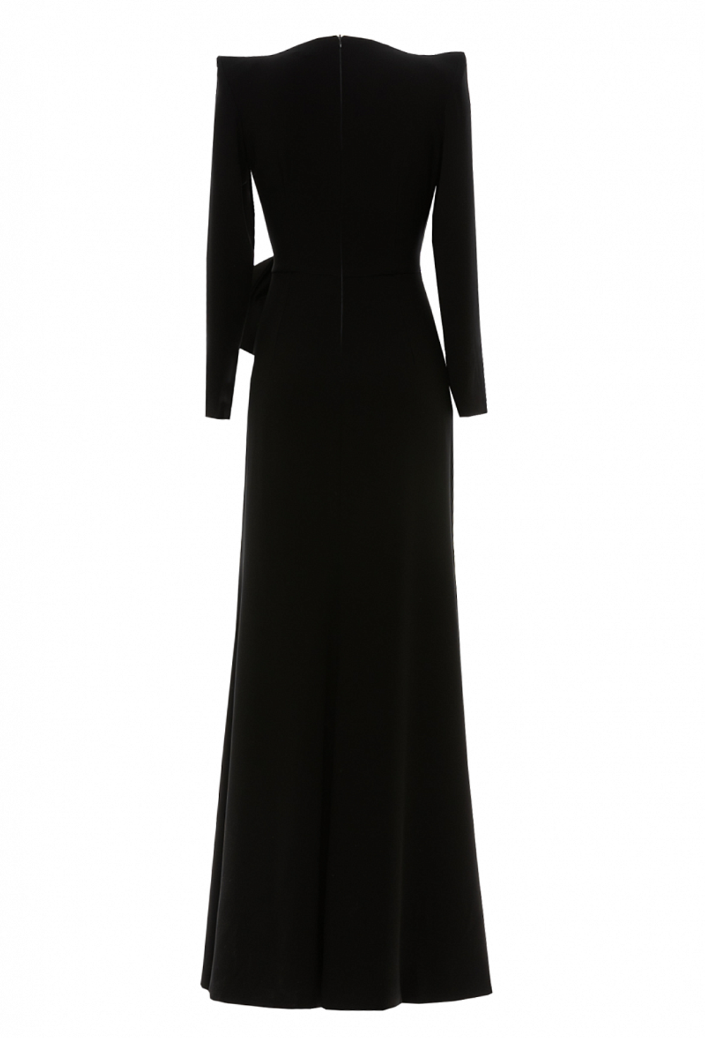 Платье в пол с драпировкой в виде банта на талии 15-01-24 FW