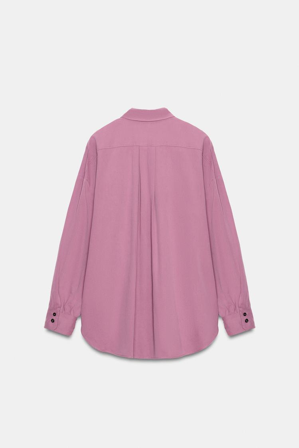 ZARA РУБАШКА ОВЕРСАЙЗ С ВОРОТНИКОМ-СТОЙКОЙ, ЦВЕТ МАЛЬВЫ