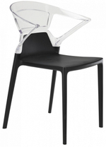 Кресло пластиковое Papatya Ego-K, черный, прозрачный