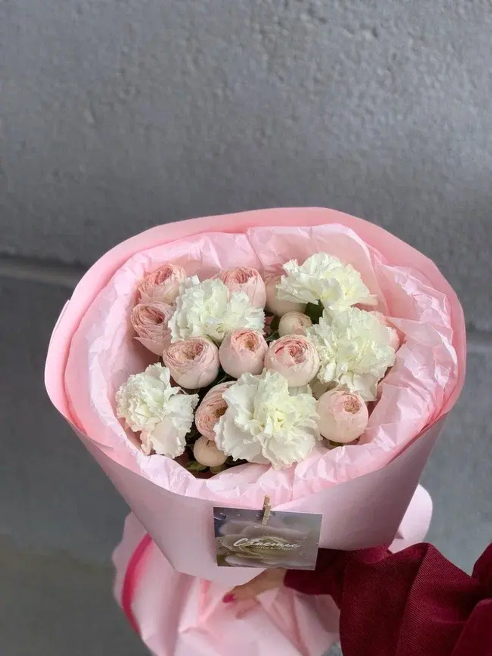 Букет цветов Клубничный йогурт