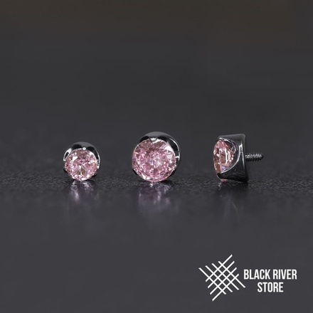 Flat Cubic Zirconia Pink