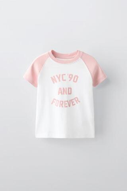 ZARA ФУТБОЛКА С НАШИВКАМИ, РОЗОВЫЙ