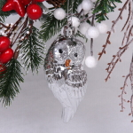 Ёлочная игрушка «Сказочная сова» 4*4,5*10,5 см, серебро