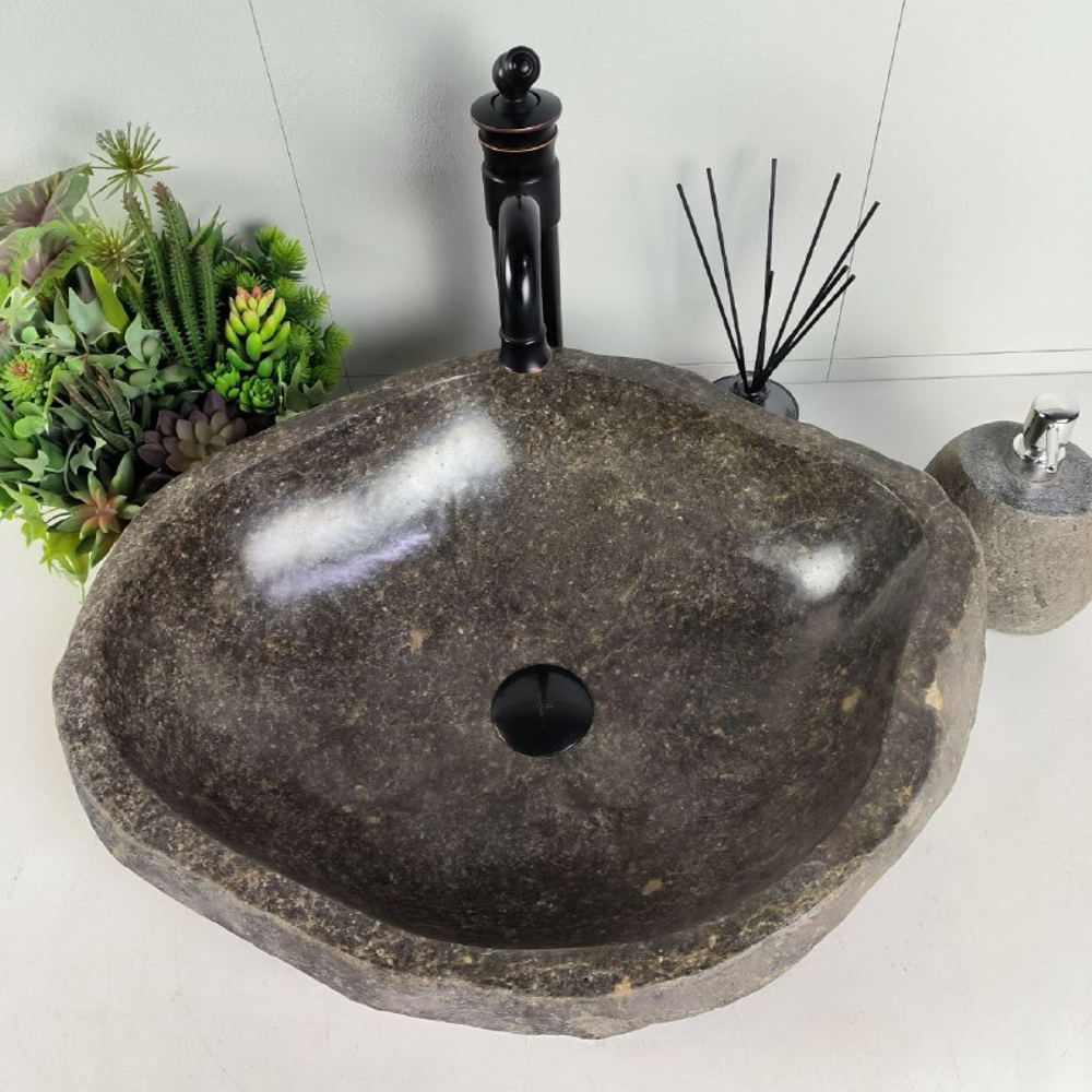 Раковина из речного камня RS62081 (53*45*15)