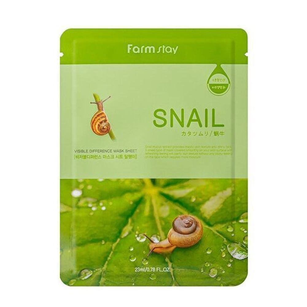 Тканевая маска c улиточной слизью FarmStay Visible Difference Mask Sheet Snail, 1шт*23мл