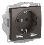 Розетка с заземлением с 2 USB  Systeme Electric ATN000630