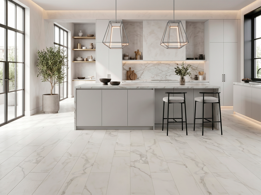 MSPC ламинат Stone Floor Бело-серый мрамор 2820-4 MР