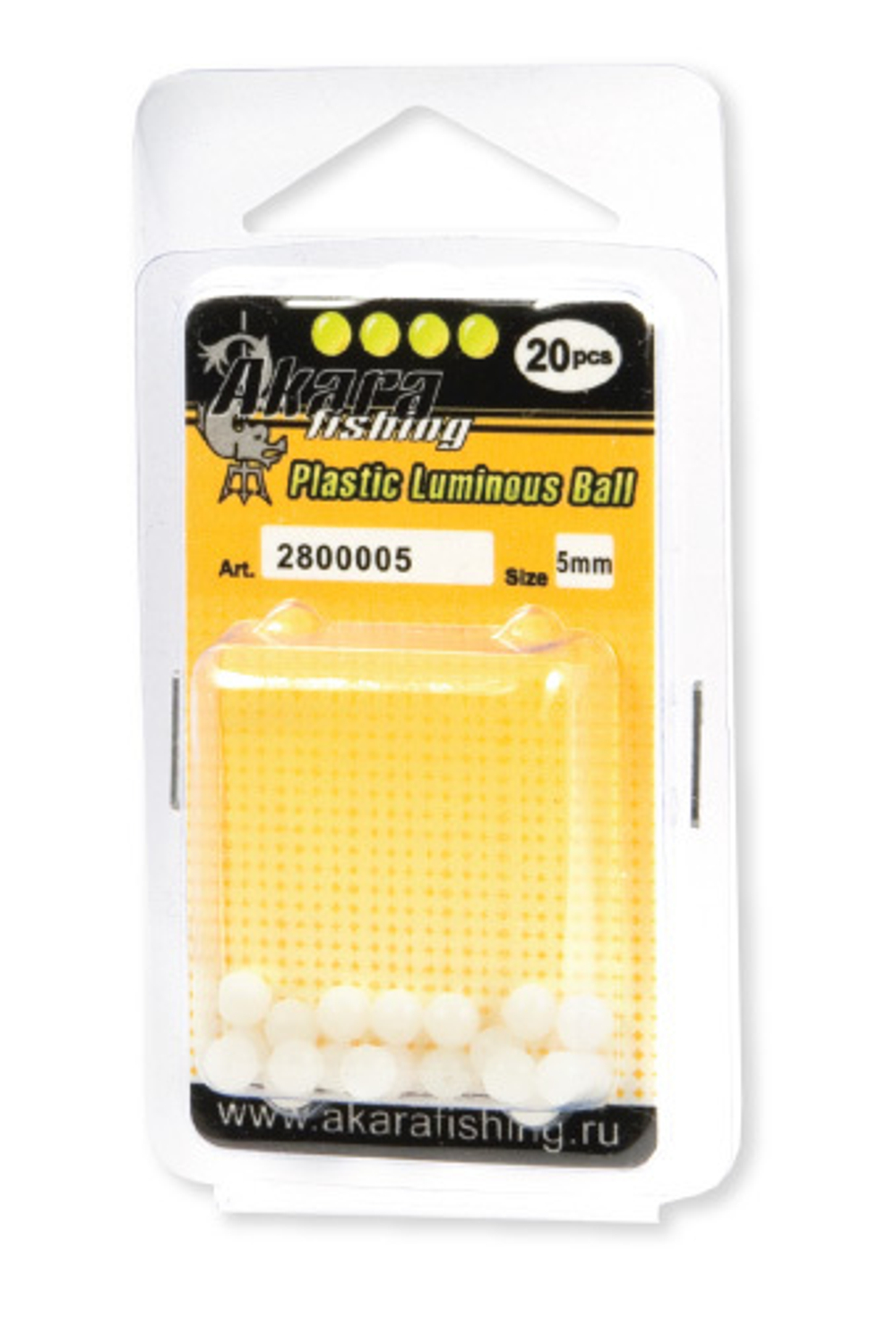 Шар пластик. Akara 2800005 5 мм (20 шт.) PWhite