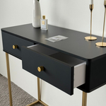 Туалетный столик консоль ROYAL 5311 эко (Черный-Золото-р.золото)