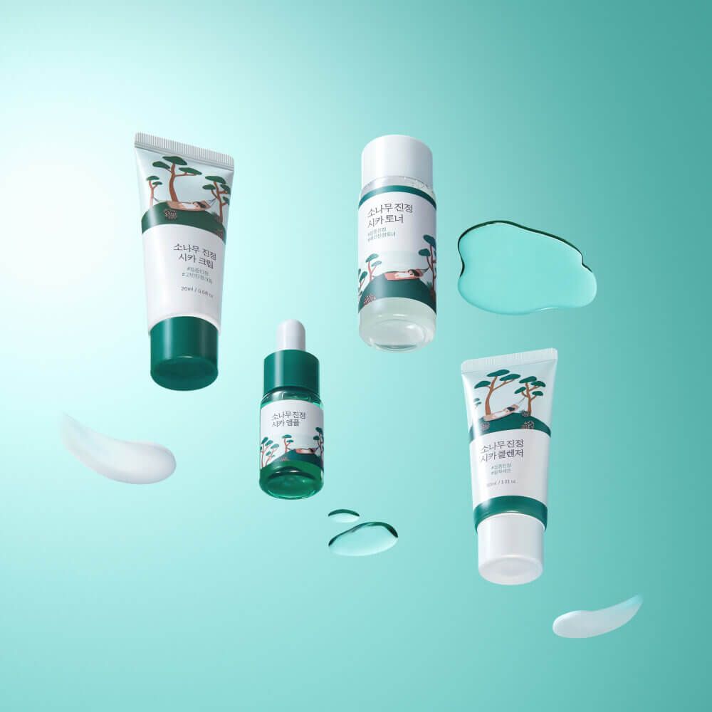 Travel-набор средств с экстрактом сосны Round Lab Pine Calming Cica Trial Kit