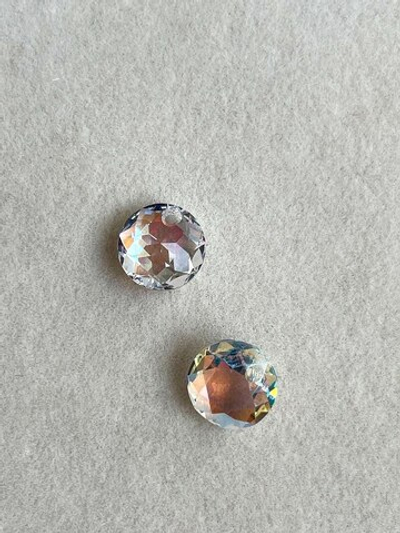 6430-shimmer10 Кристалл "Круг" 10мм, прозрачный с холодным отливом