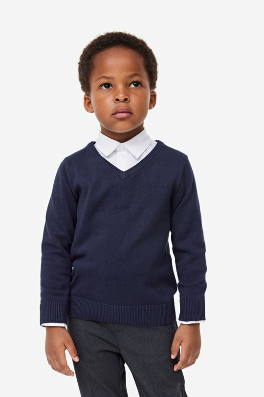 H&M Трикотажный свитер, темно-синий