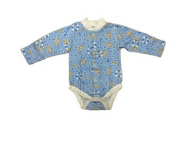 Боди с длинным рукавом на кнопках швы наружу с антицарапками из футера (100% хлопок с начесом) на рост 56 см