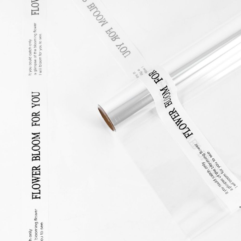 Пленка прозрачная "Восхищение" 56см*9м надпись на Белом