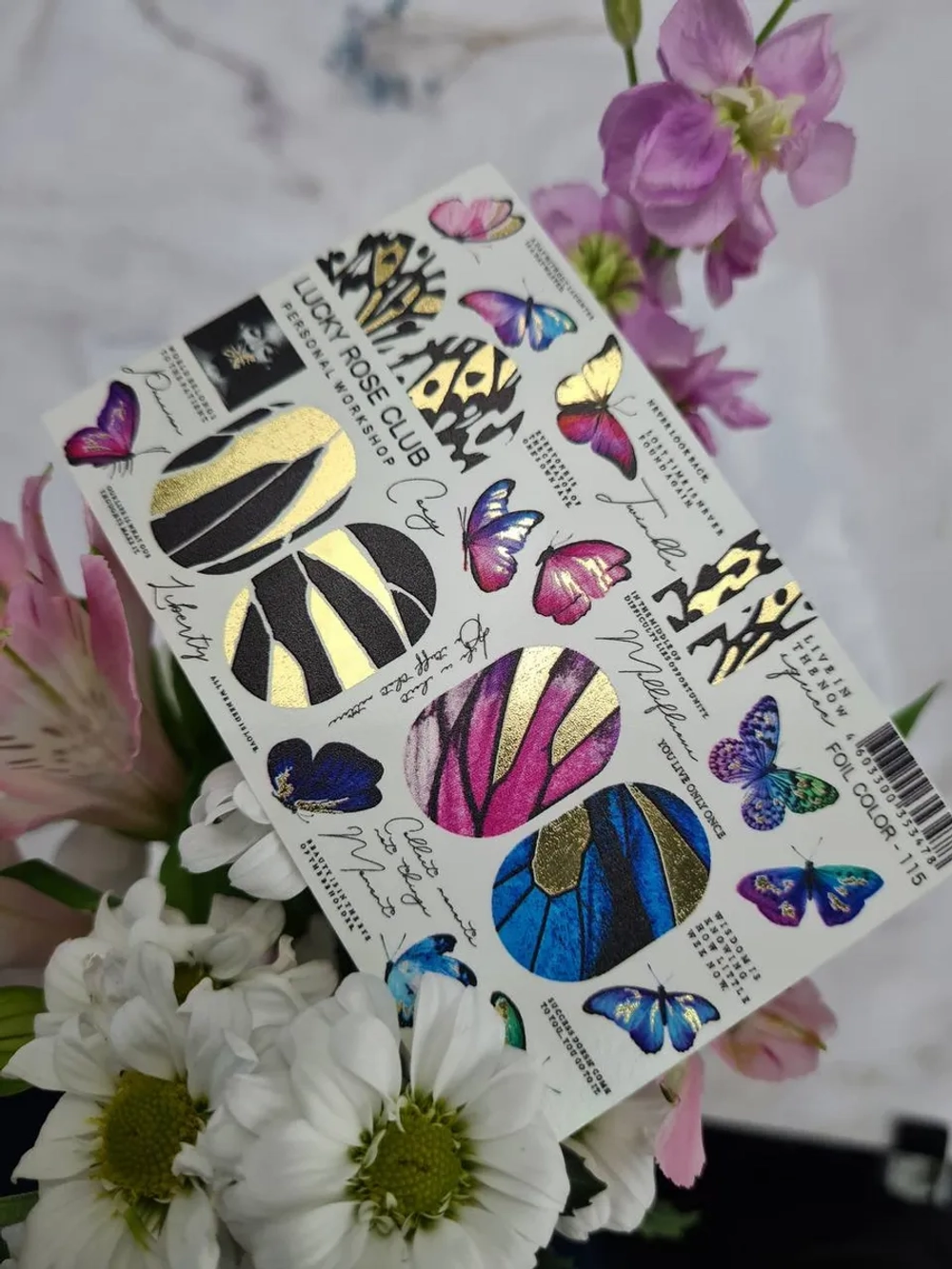Lucky Rose Слайдеры наклейки для ногтей Foil 115