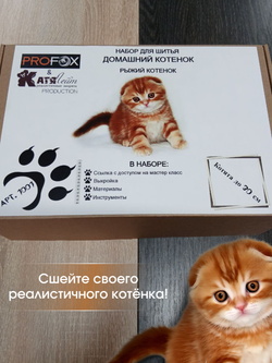 МК с набором для шитья "Реалистичный рыжий котенок"