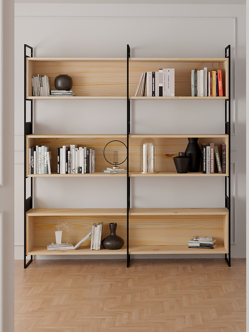 Стеллаж из массива сосны с 3 полками Бьерн 195х35х180