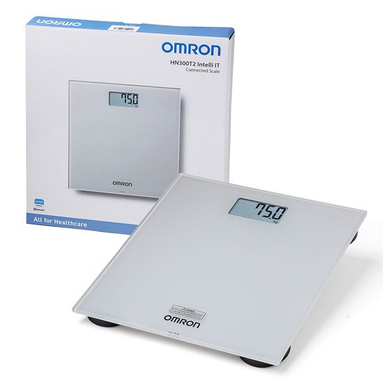 Напольные весы Omron электронные HN-300T2-EGY Intelli IT (серые, с возможностью подключения к смартфону)