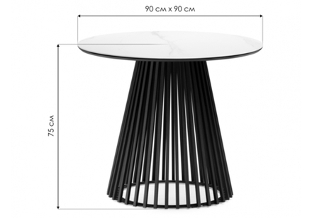 Керамический стол Woodville Нэнси 90х90х75 shakespeare black, черный, ножки черные