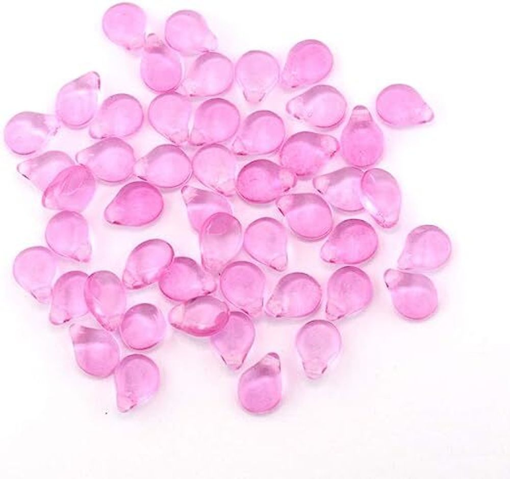Pip Beads 5 x 7 mm Transparent Pink 01192