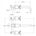 Встраиваемый смеситель для раковины ADAGIO 912001NM чёрный