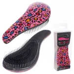 Расческа массажная компактная «Perfection», принт леопард розовый, 18.5*8см (коробка PVC)●