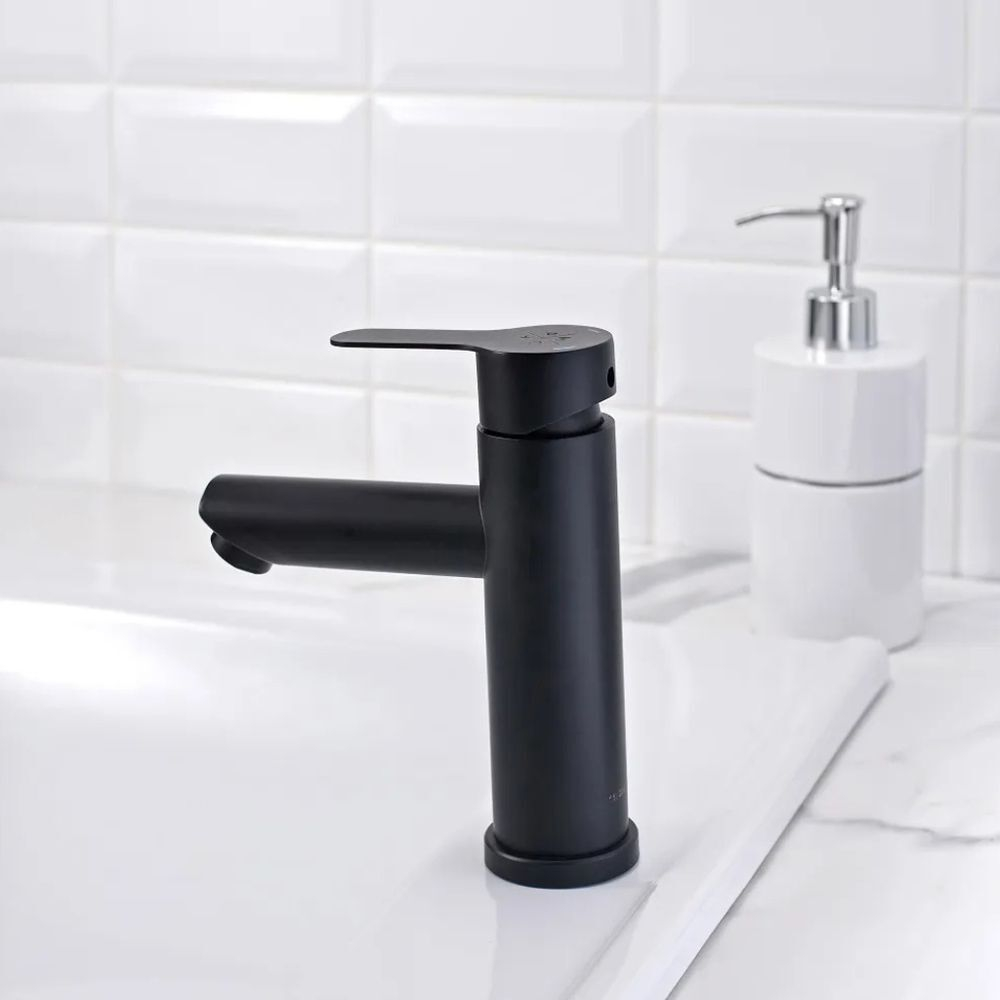 Смеситель для раковины, РМС, с картриджем, нерж, SUS124BL-001F
