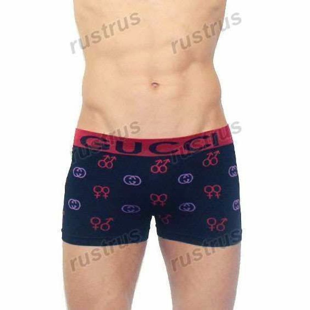 Мужские трусы бесшовные хипсы синие Gucci
