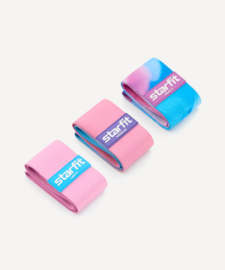 Мини-эспандеры ES-204 лаванда с принтом, 3 шт.