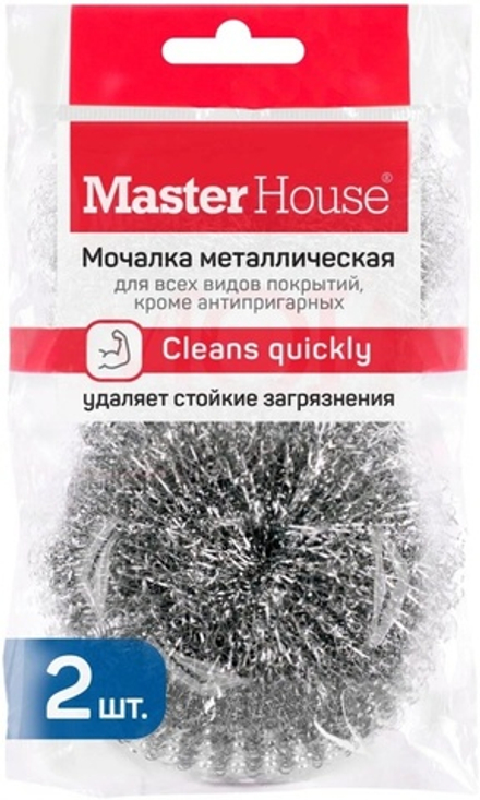 Master House Мочалка металлическая 2шт сетка