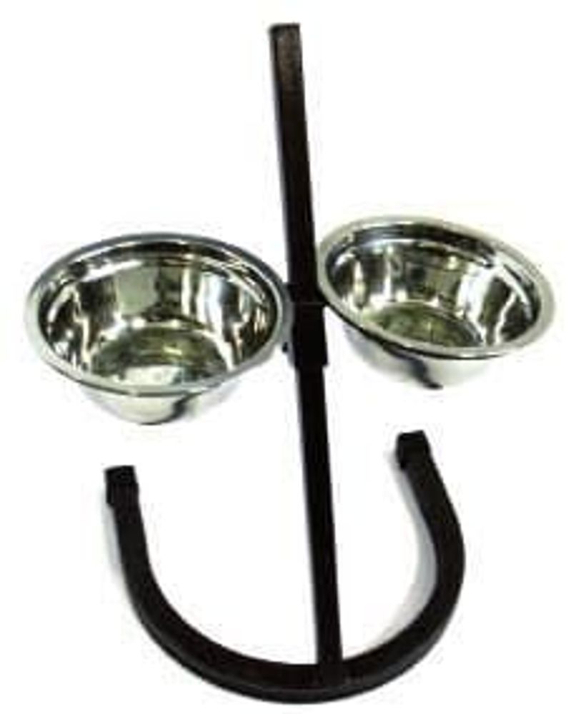 Кормушка-телескоп сварная ,рег.2 мет миски(люкс)16см(0,5л),выс до 25 см Кормушка-телескоп сварная ,рег.2 мет миски(люкс)16см(0,5л),выс до 25 см