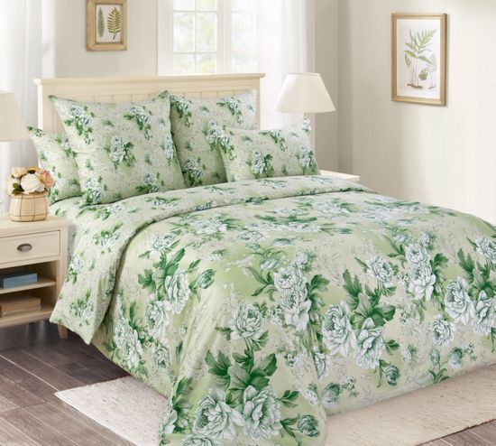 Семейный комплект постельного белья Белый сад перкаль