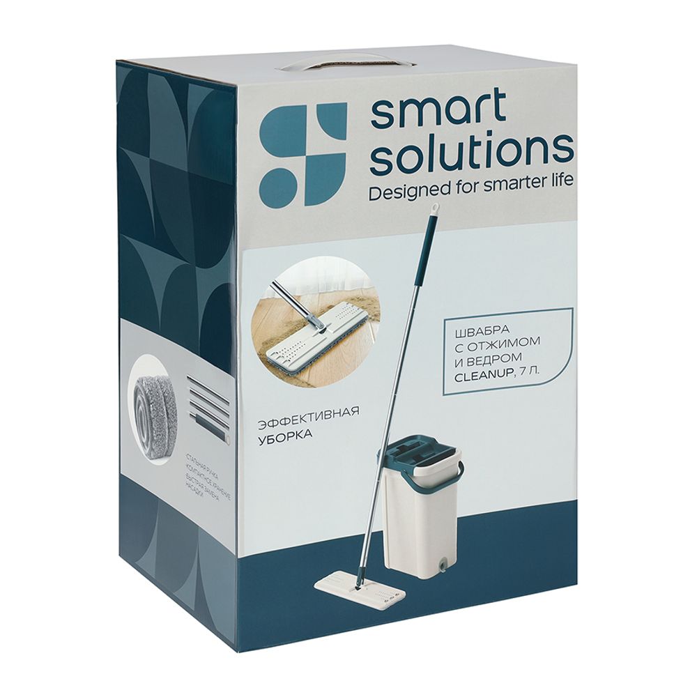 Швабра с отжимом и ведром Cleanup, 7 л.
