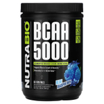 NutraBio, BCAA 5000, голубая малина, 444 г (0,98 фунта)