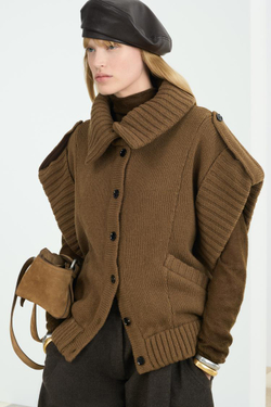 ZARA ЖИЛЕТ ИЗ СМЕСОВОЙ ШЕРСТИ, ХАКИ