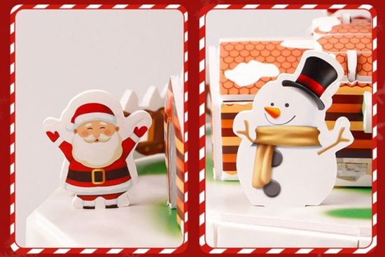 Новогодний 3D пазл "Дед мороз с оленями", 33 детали