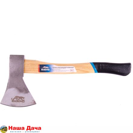 Топор плотницкий, кованый, деревянная рукоятка, 800 г, пескоструйное покрытие полотна Барс