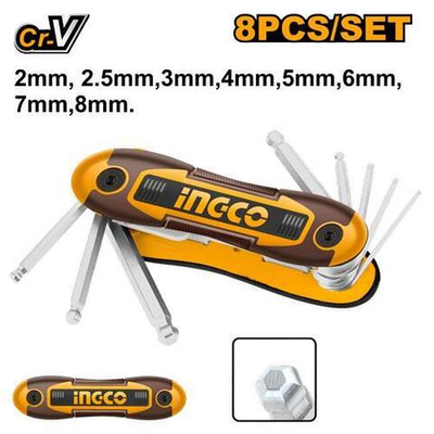 Набор шестигранников с шаром 2-8 мм INGCO HHK14082 INDUSTRIAL