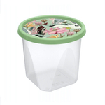 Контейнер для продуктов круглый 1л с декором (зеленый)