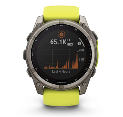 Смарт-часы Garmin Fenix 8 - 51 мм,SOLAR, Sapphire, серый корпус, салатовый силиконовый ремешок