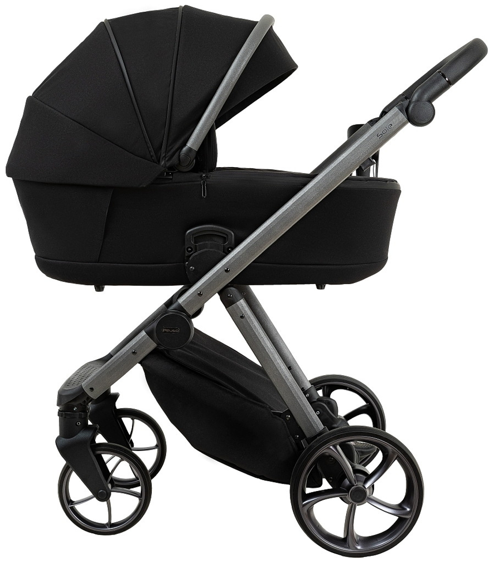 Детская коляска Pituso Sole 3 в 1 с автокреслом Santiso Pro Black PMPT/023 Black