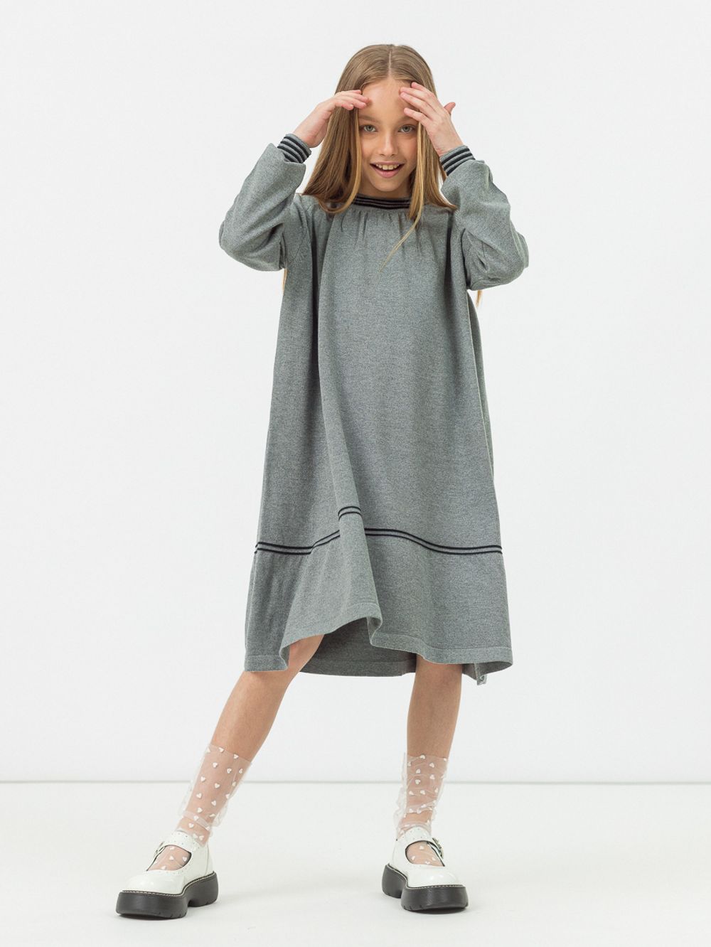 Платье для девочки AT700  серый