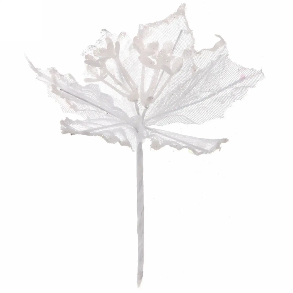Украшение новогоднее «Пуансеттия-Вуаль» 15 см, Белый