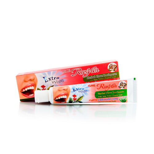 Отбеливающая зубная паста с гвоздикой и травами в тубе Herbal Clove Toothpaste ISME Rasyan