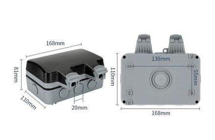 Водонепроницаемая двойная IP66 электрическая розетка 16А, с заземлением