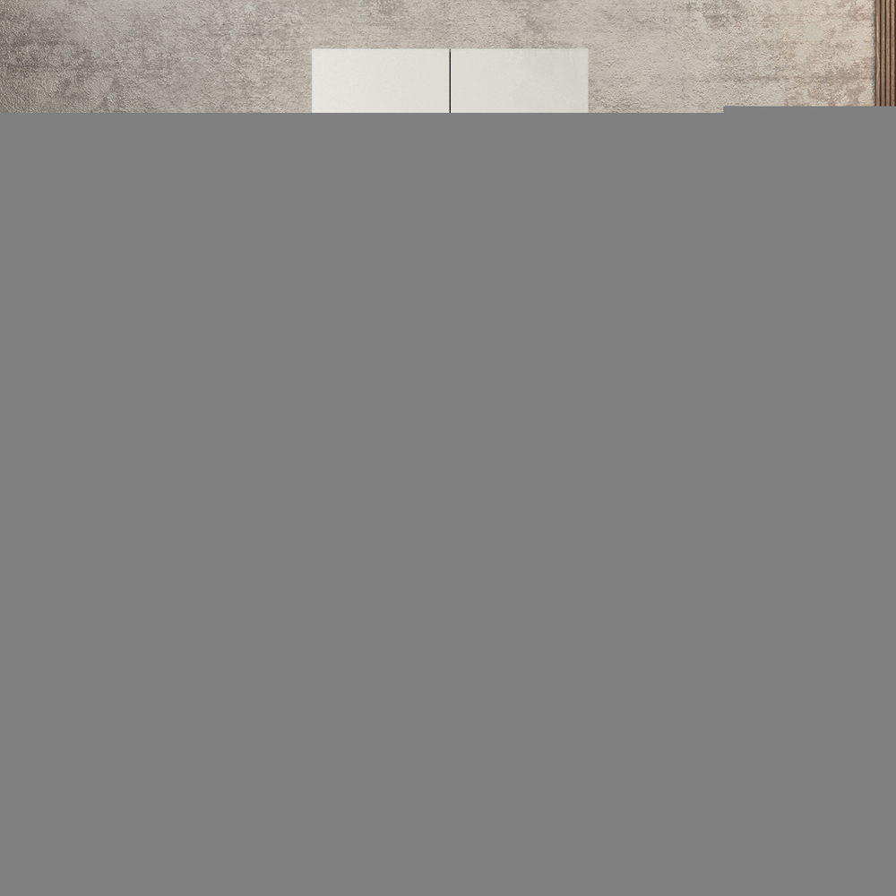 Шкаф Агератум МДФ двухсекционный с антресолью Лайн флай (0,27) А10029 матовая - Орех Экко 9459  80*50*240