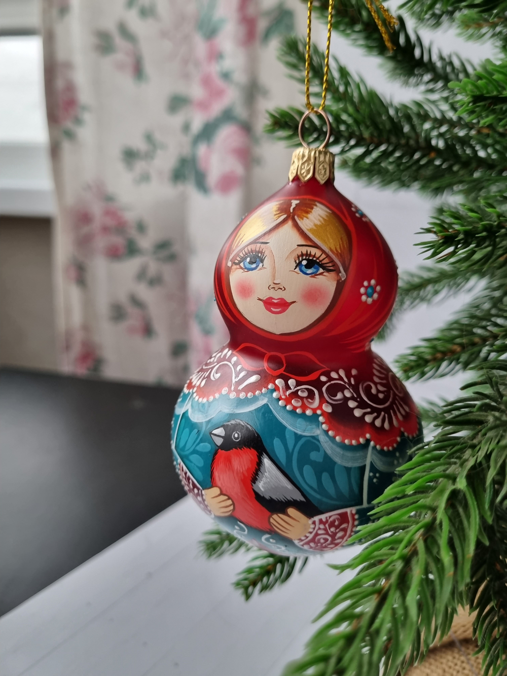 Матрешка стеклянная Мариночка