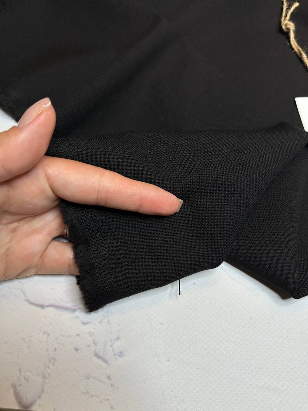Костюмно-плательная однотонная шерсть (Marzotto, 90%шерсть/10%полиамид, Густой черный, 150, 290 гр/м2)