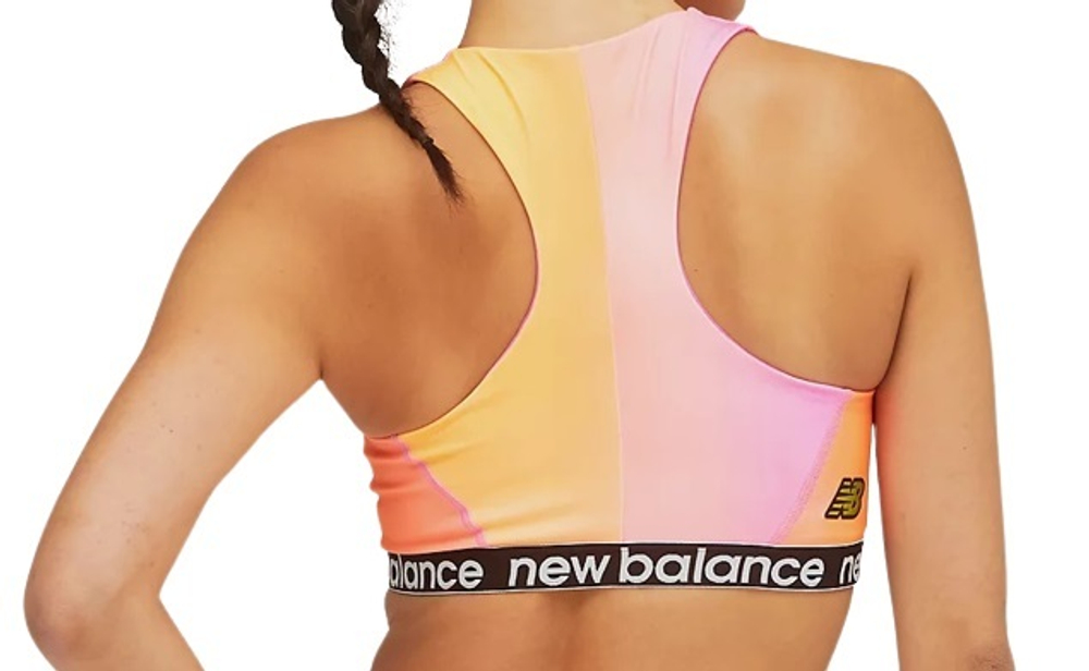 Теннисный бюстгальтер New Balance Top Achiever Printed Crop - orange